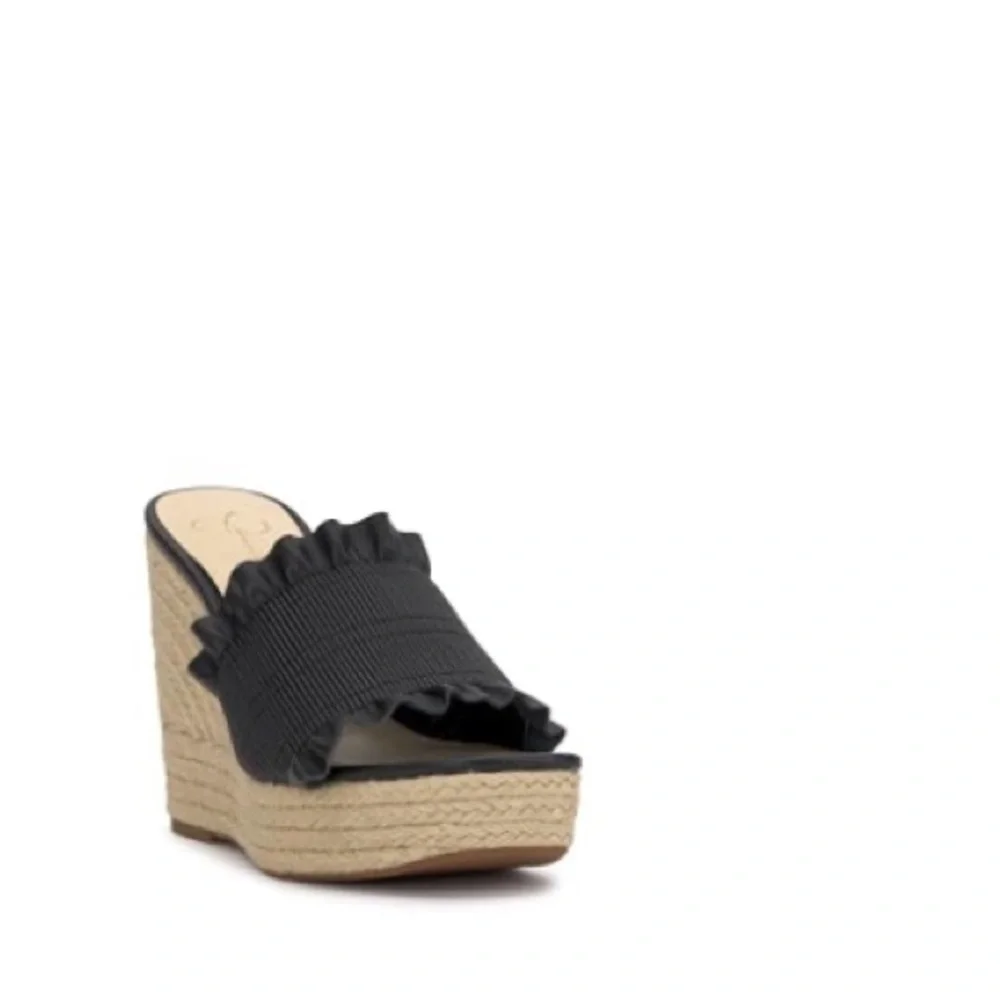 NWT Jessica Simpson black espadrille wedge - Picture 1 of 5